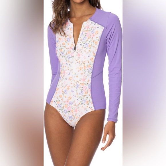 Maaji Backyard Triton Reversible Long Sleeve‎ One-Piece Swimsuit - Size L - NWT - Picture 1 of 12